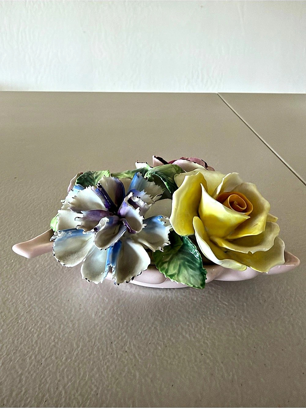 Aynsley Floral Porcelain Basket Decor